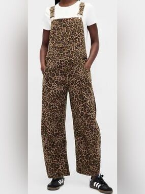 GAP Leopard UltraSoft Denim Horseshoe Overalls